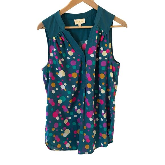 ModCloth Tops - Modcloth Womens Top Colorful Preppy‎ Size M Green Sleeveless Casual Office Beach